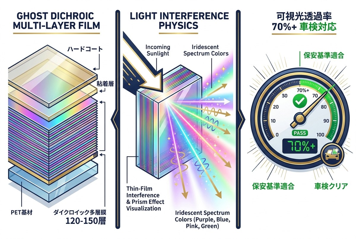 ゴースト ダイクロイック多層膜 技術図解